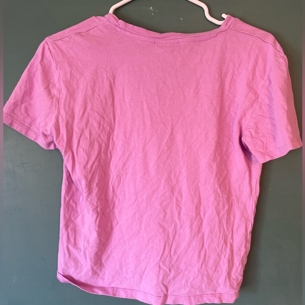 Pink Zara V Neck Tee